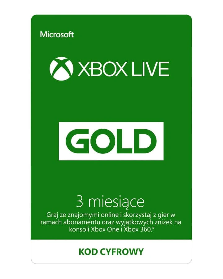 3 miesiące subskrypcji Xbox Live Gold
