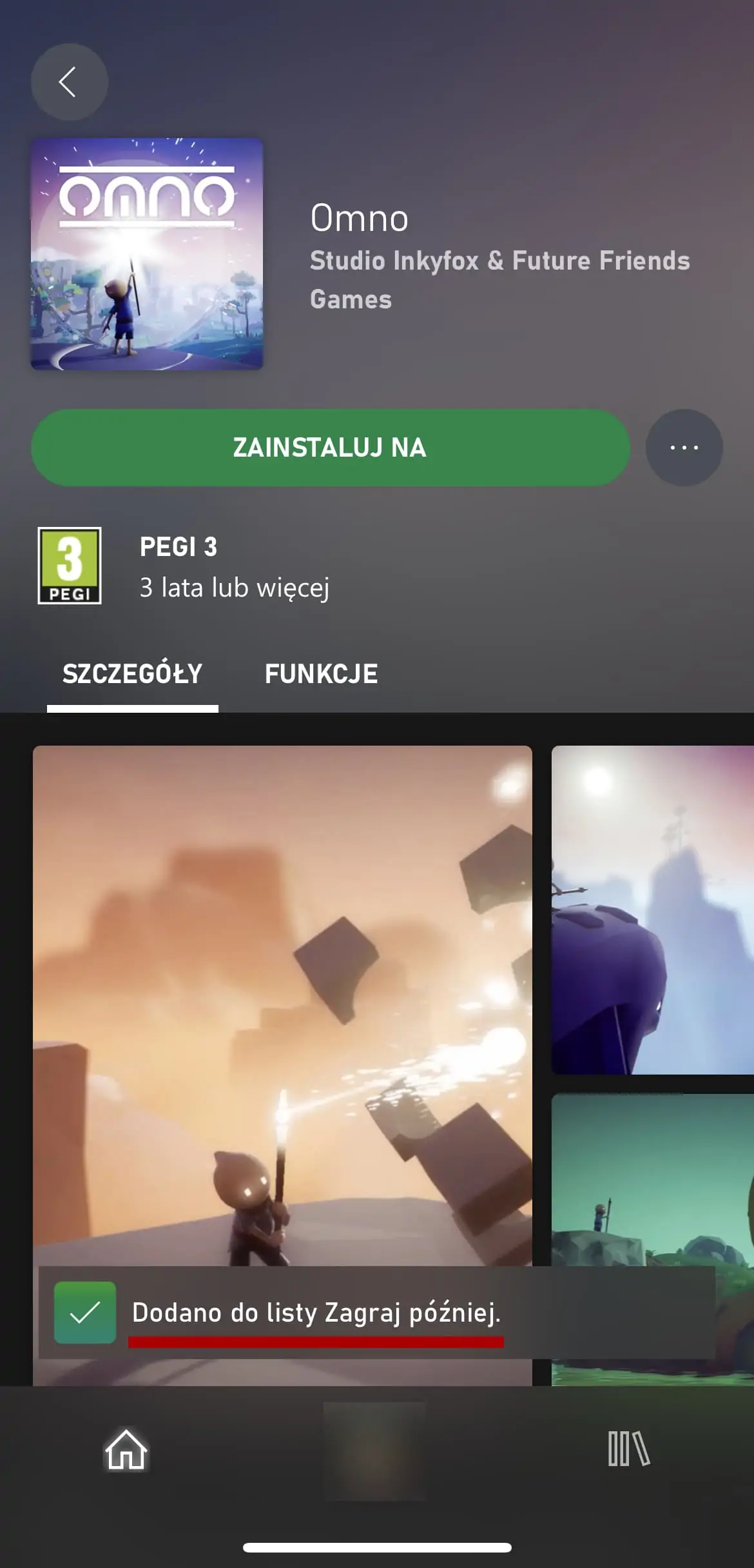 Aplikacja Xbox Game Pass funkcja Zagraj później