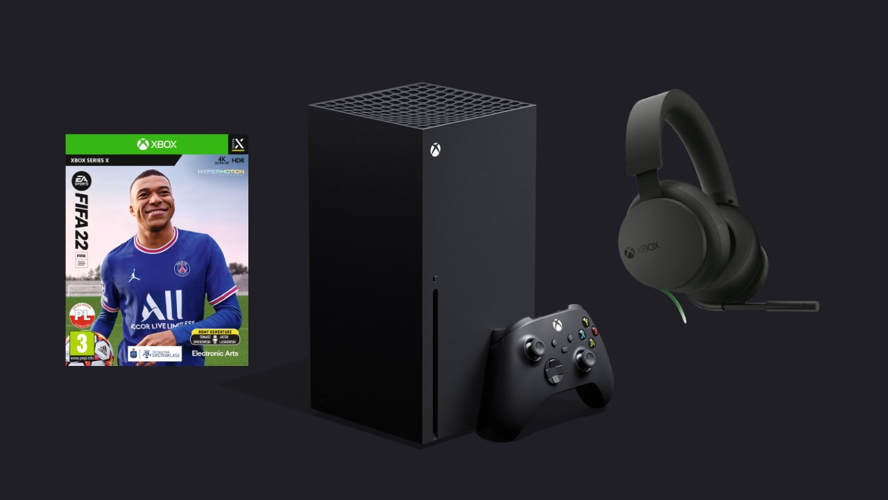 Xbox Series X + Microsoft Xbox Series Stereo Headset + FIFA 22