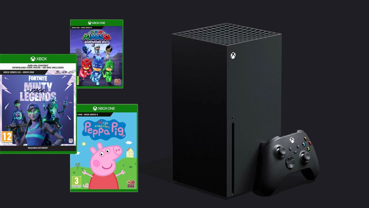 Xbox Series X + Fortnite: ML Pack + Świnka Peppa + Pidżamersi