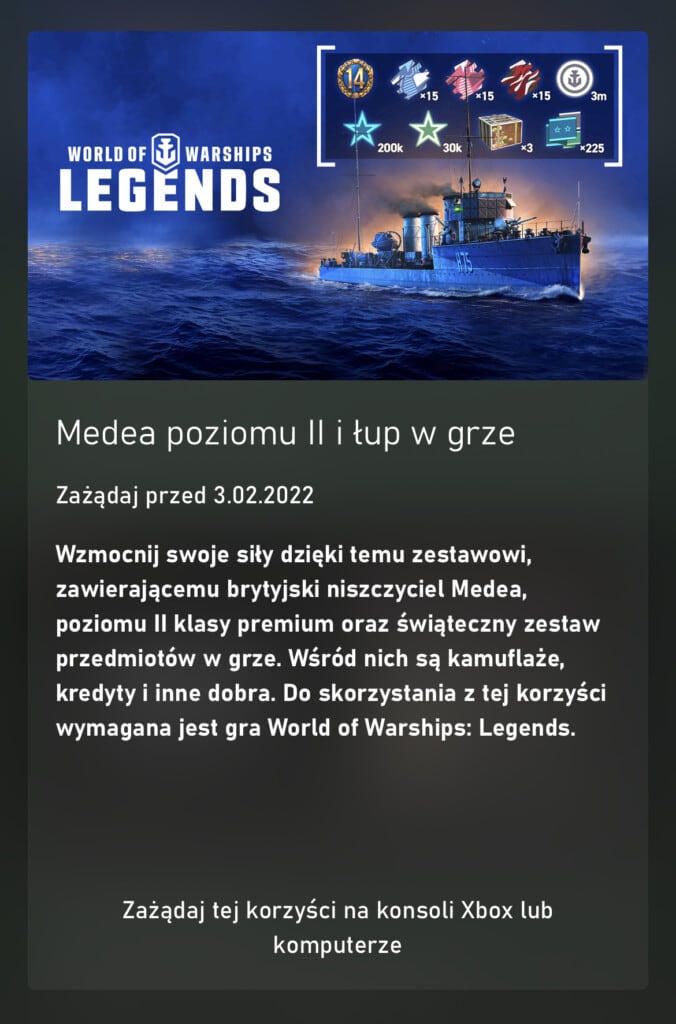 Zestaw World of Warships: Legends — kompan bohatera za darmo w Xbox Game Pass Ultimate