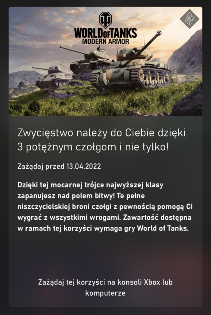 World of Tanks Zestaw Super Trójka za darmo w Xbox Game Pass Ultimate