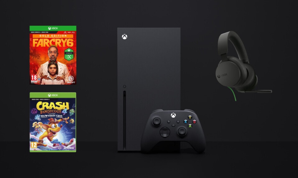 Xbox Series X + Microsoft Xbox Series Stereo Headset (przewodowe) + Far Cry 6 Złota Edycja + Crash Bandicoot 4: Najwyższy Czas