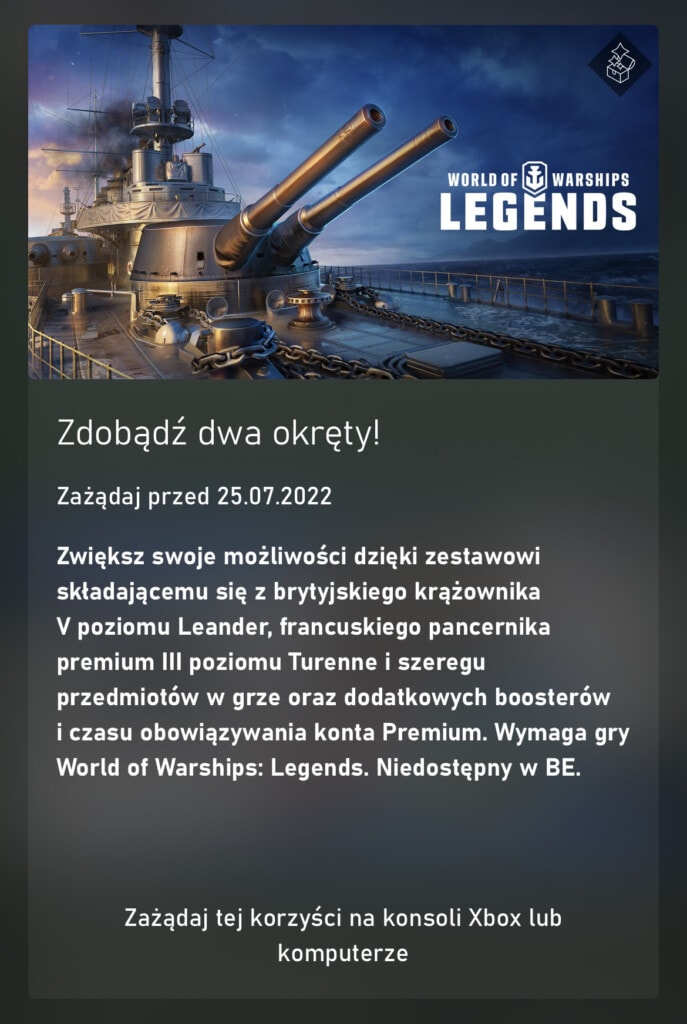 Pakiet World of Warships: Legends — Mityczna moc w Xbox Game Pass Ultimate