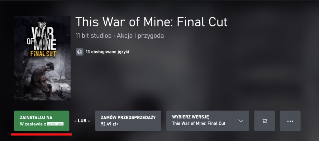 This War of Mine Final Cut Xbox Game Pass