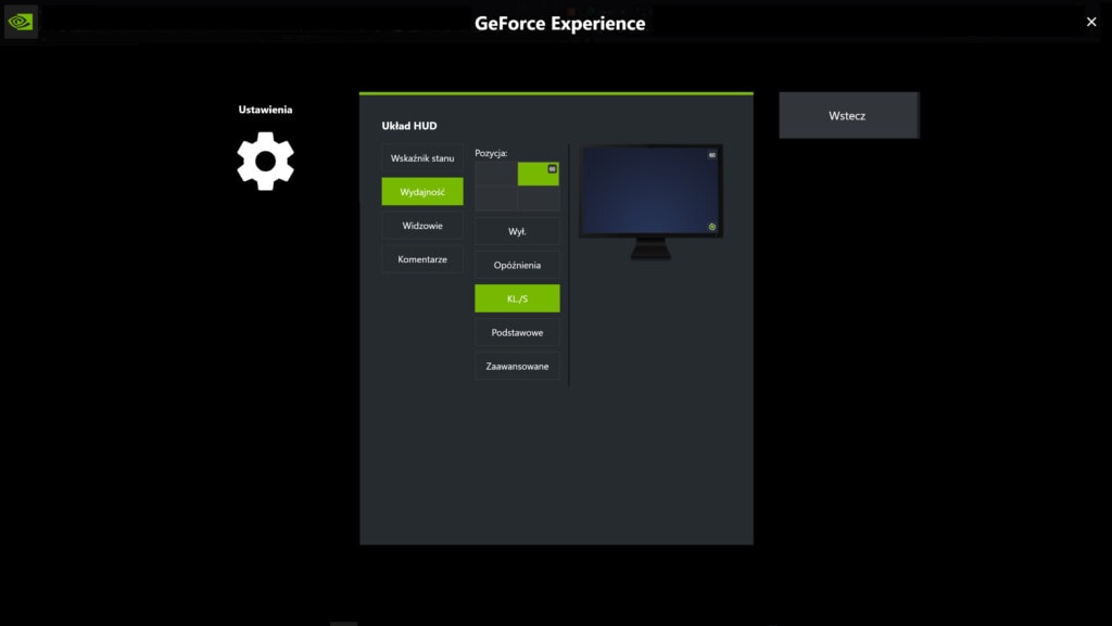 GeForce Experience licznik FPS