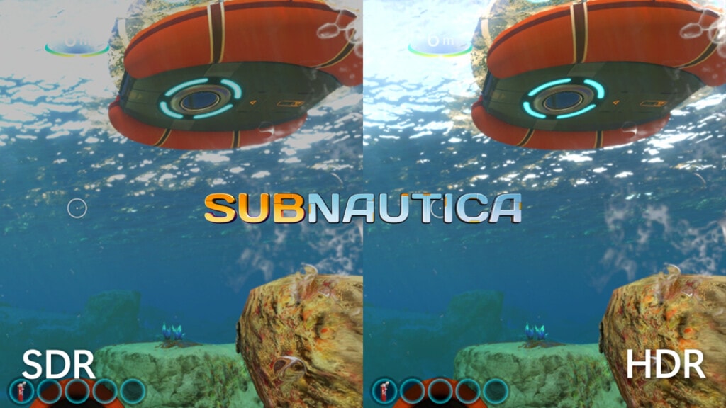 Subnautica różnice pomiędzy SDR a HDR