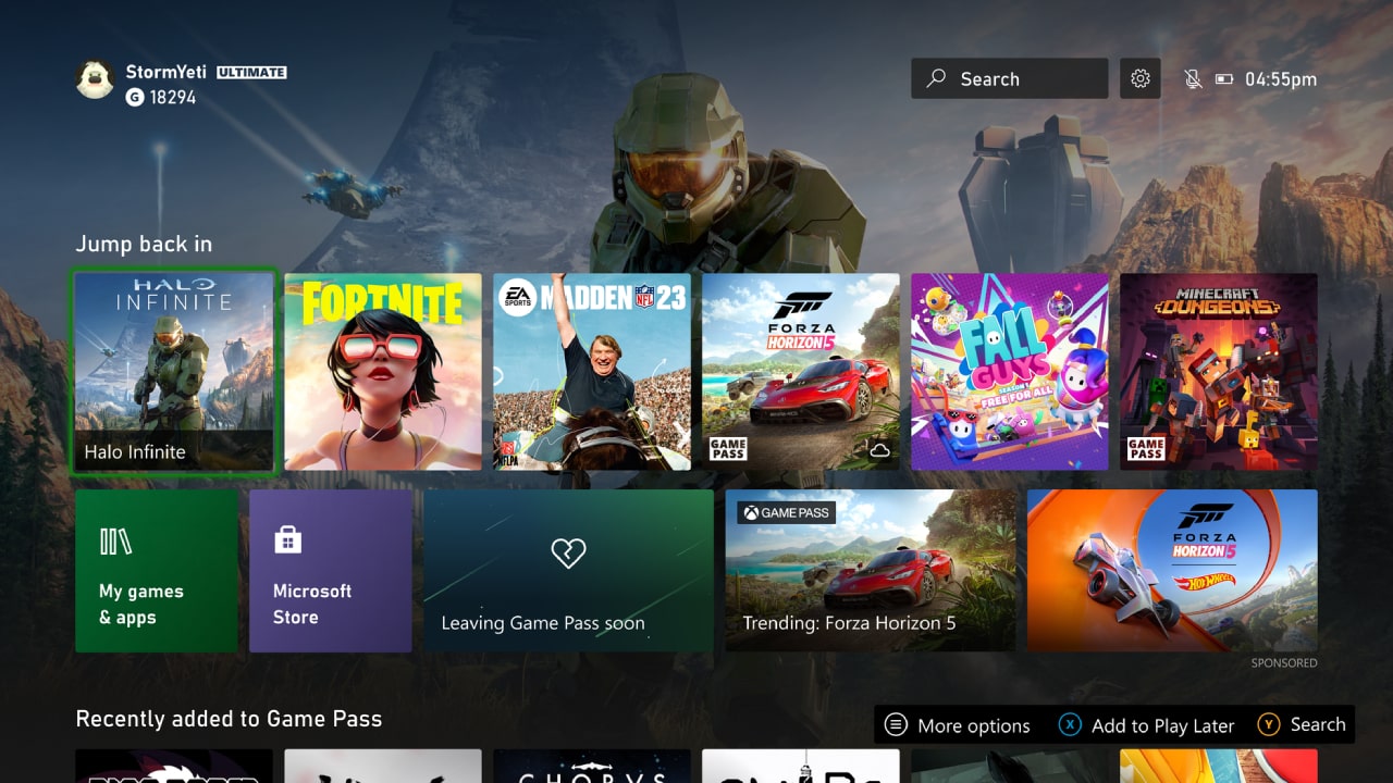 Xbox Nowy Interfejs