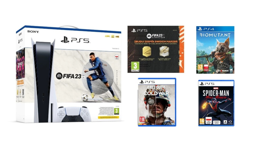 PlayStation 5 + FIFA 23 + FIFA 23 Ultimate Team + Marvel’s Spider-Man: Miles Morales + Biomutant + Call of Duty: Black Ops Cold War
