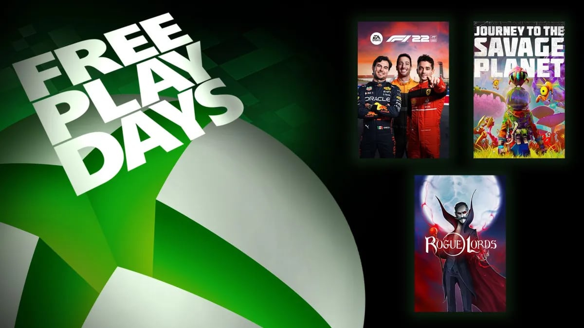 Xbox Free Play Days F1 22 Journey to the Savage Planet Rogue Lords