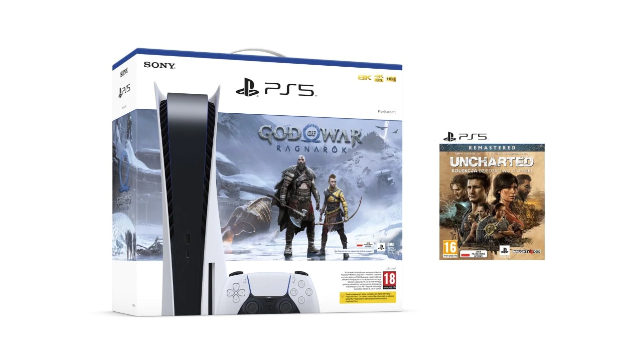 PlayStation 5 + God of War Ragnarok + Uncharted Kolekcja Dziedzictwo Złodziei
