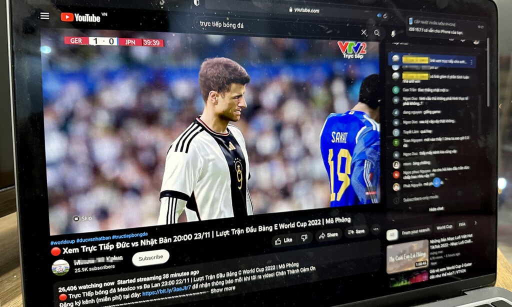 Transmisja z FIFY 23 oznaczona jako materiał z Mistrzostw Świata w Piłce Nożnej