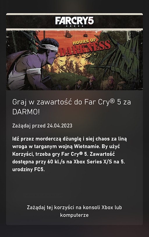 Far Cry 5 DLC Mroczne Godziny Xbox Game Pass Ultimate