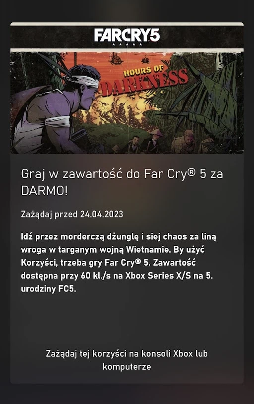 Far Cry 5 DLC Mroczne Godziny Xbox Game Pass Ultimate