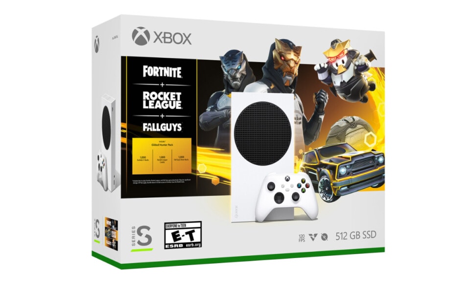 Xbox Series S + dodatki do gier Fortnite + Rocket League + Fall Guys
