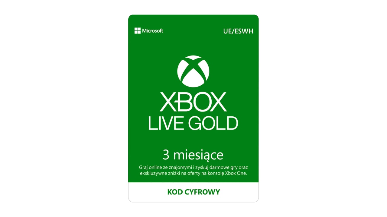 3 miesiące Xbox Live Gold