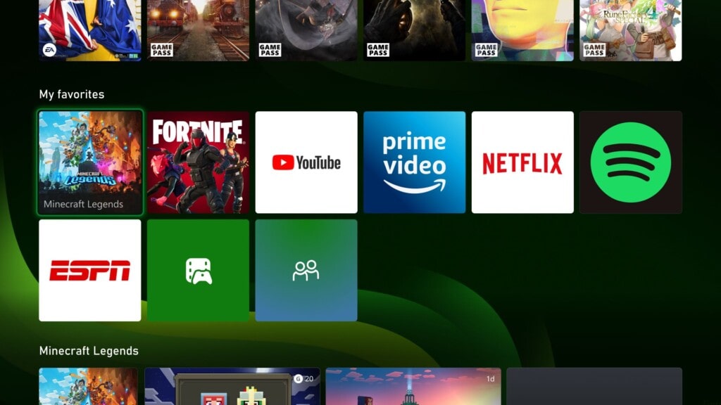 Xbox nowy interfejs