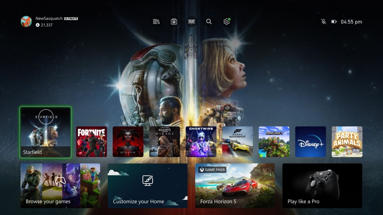 Xbox nowy interfejs