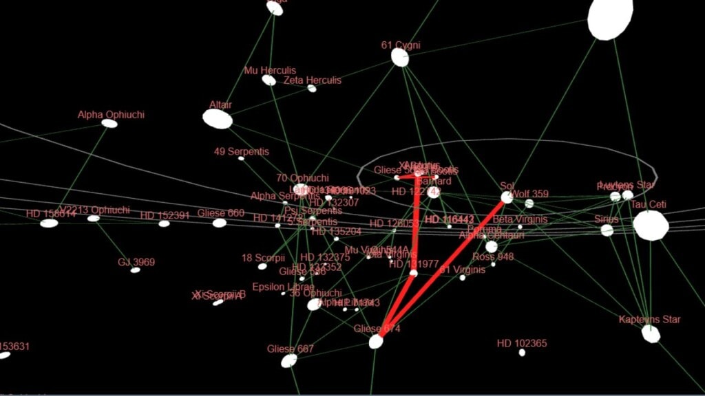 Starfield mapa galaktyki fanowska