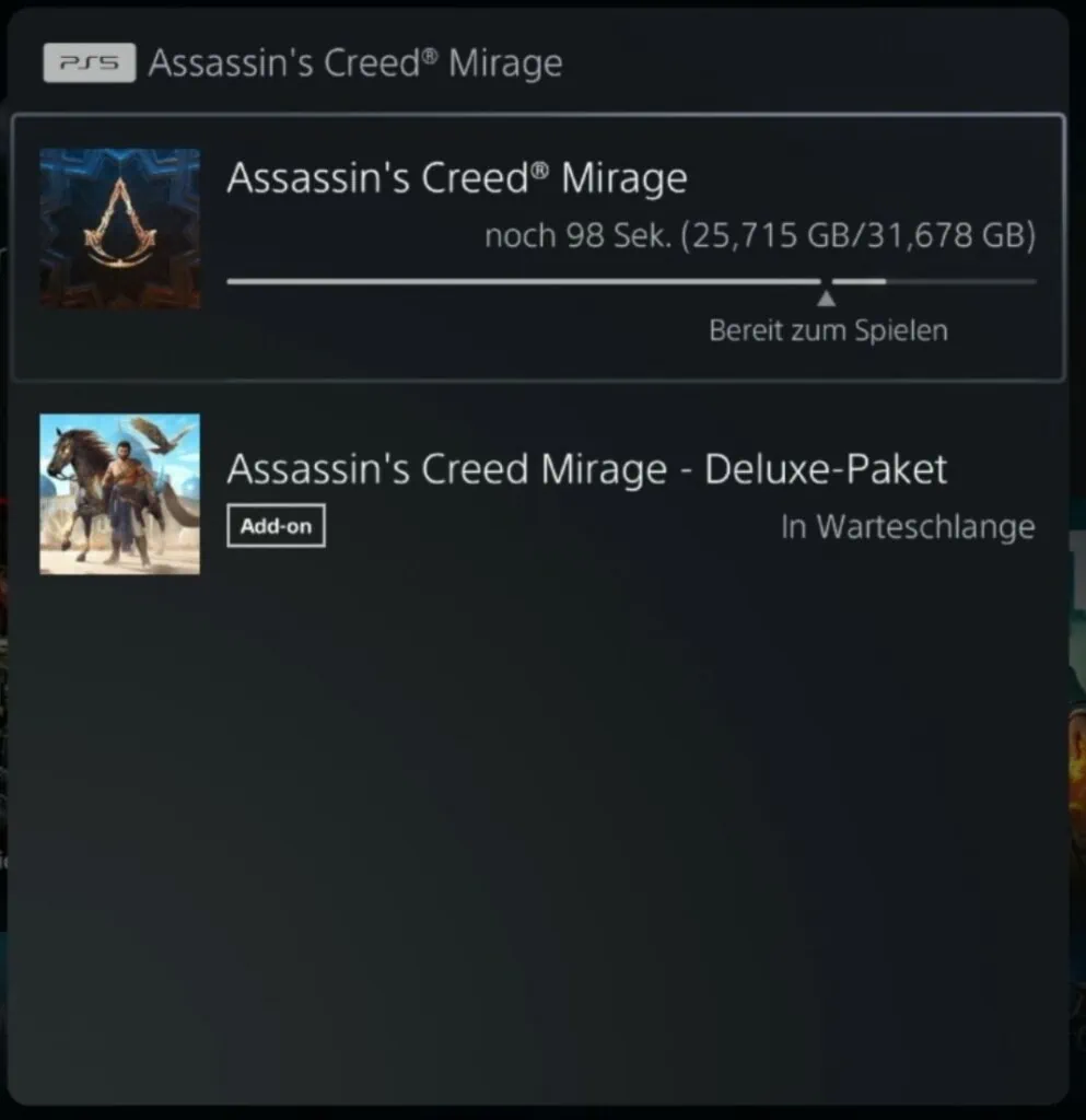 Assassin's Creed Mirage rozmiary gry