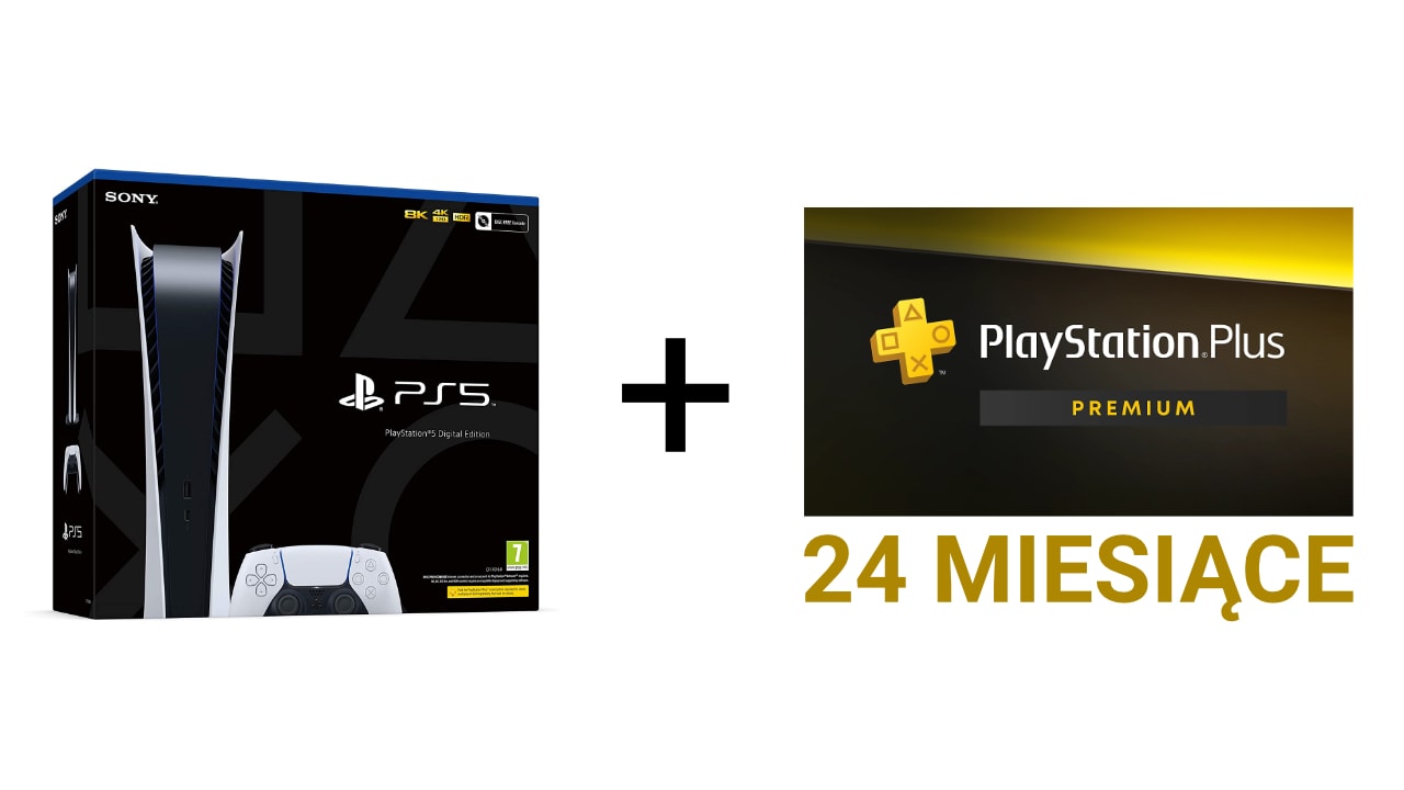 ps5 digital + 24 miesiące ps plus premium