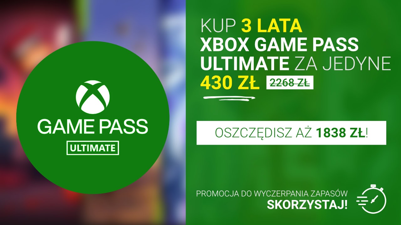 Sposób na 3 lata Xbox Game Pass Ultimate za jedyne 430 zł! Kup 36 miesięcy abonamentu 1838 zł taniej