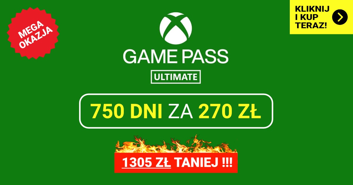 OKAZJA ROKU: Aż 750 dni Xbox Game Pass Ultimate za 270 zł! Skorzystaj z mega promocji (83% zniżki)