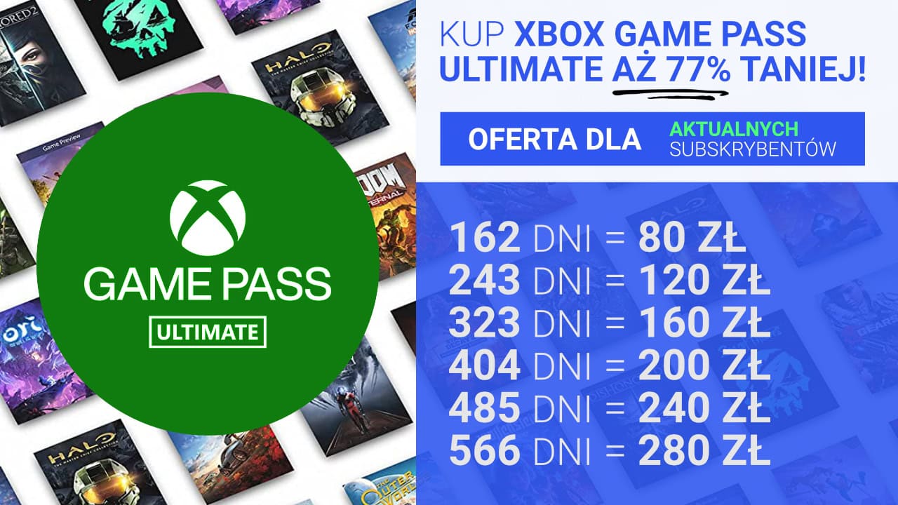 Bardzo tani Xbox Game Pass Ultimate dla AKTUALNYCH subskrybentów! Kup abonament aż 77% taniej