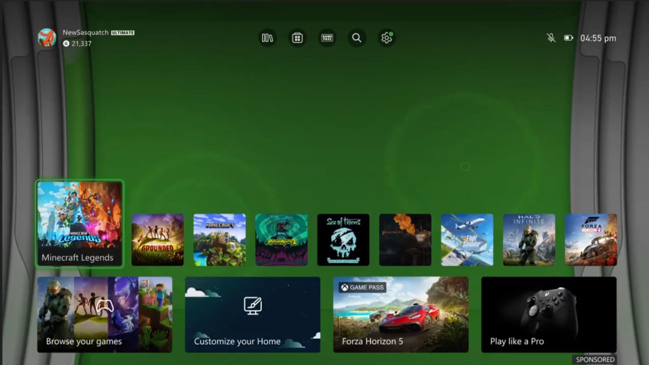 Xbox 360 menu Xbox Series X|S