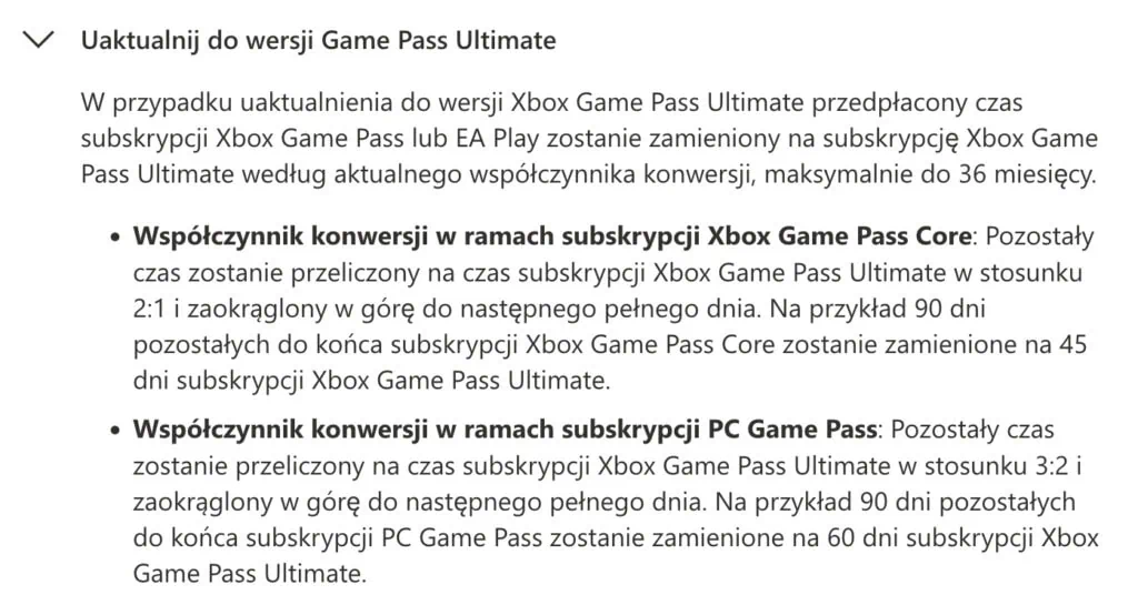 xbox game pass core ultimate zmieniona konwersja