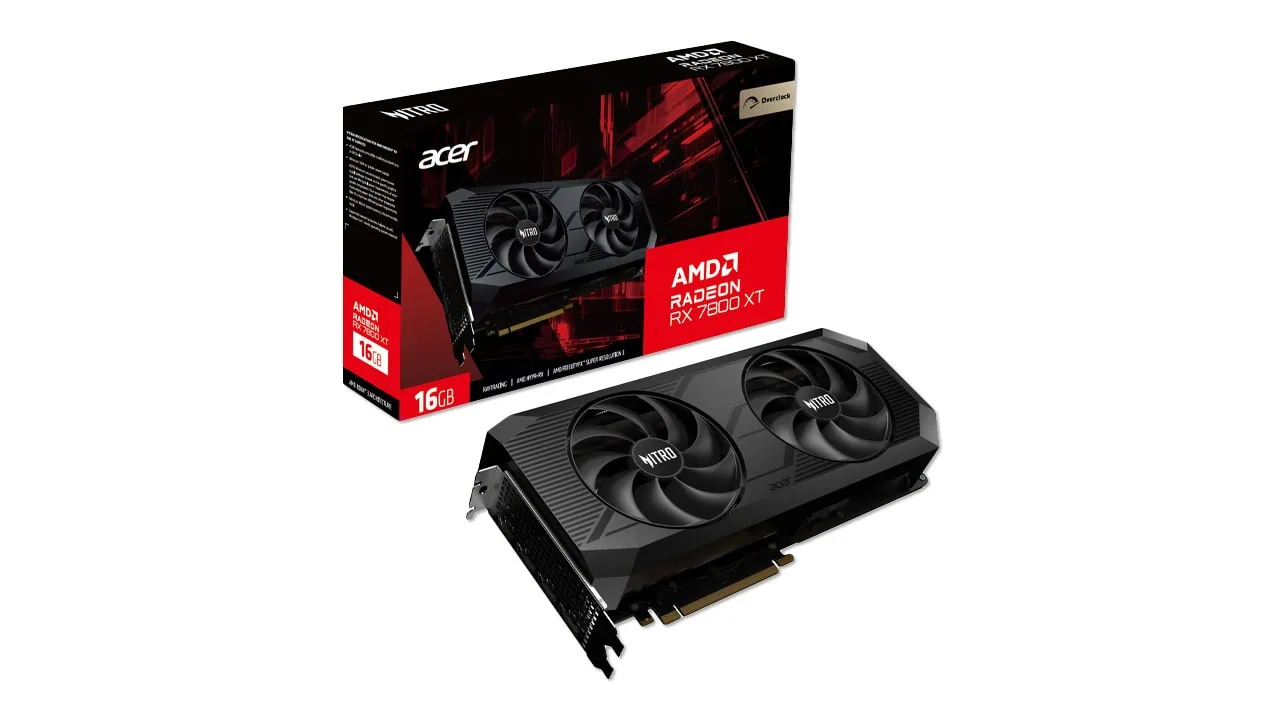 Karta graficzna ACER Nitro Radeon RX 7800 XT OC 16 GB dostępna za 2099 zł (230 zł taniej)