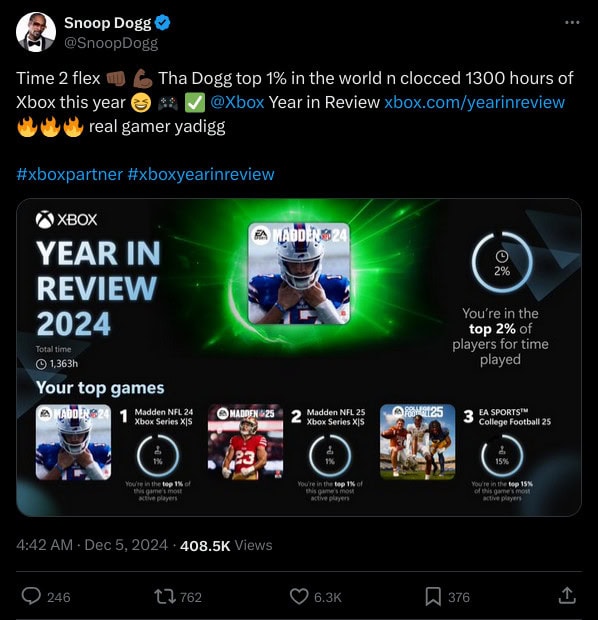 Snoop Dogg Xbox Year in Review