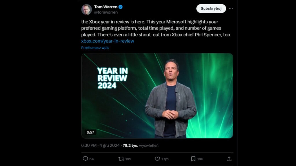 Wpis o Xbox Year in Review