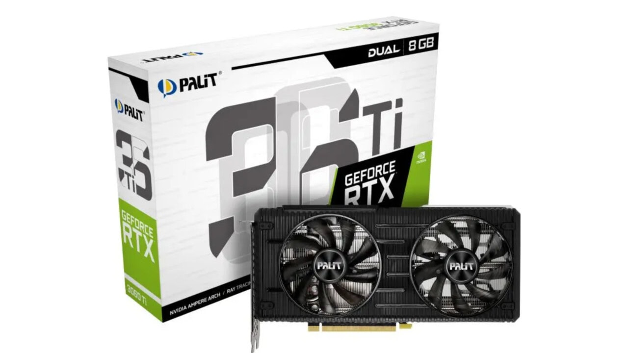 Karta graficzna Palit GeForce RTX 3060 Ti Dual LHR 8GB dostępna za 1799 zł (taniej o 200 zł)