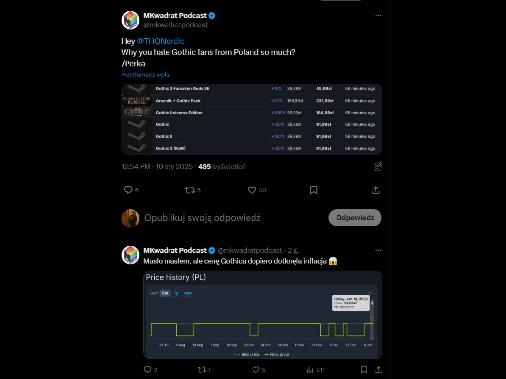 Wpis Mkwadrat Podcast o cenach Gothica