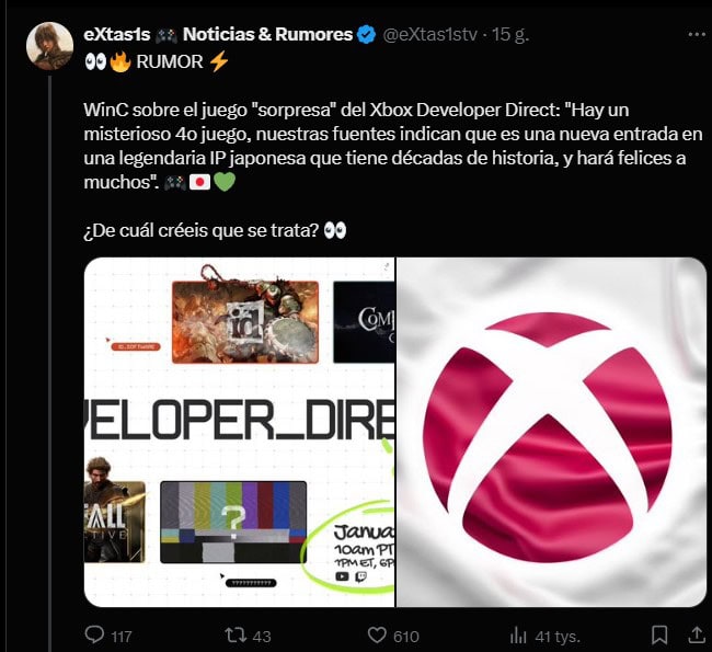 Wpis na temat Xbox Developer Direct