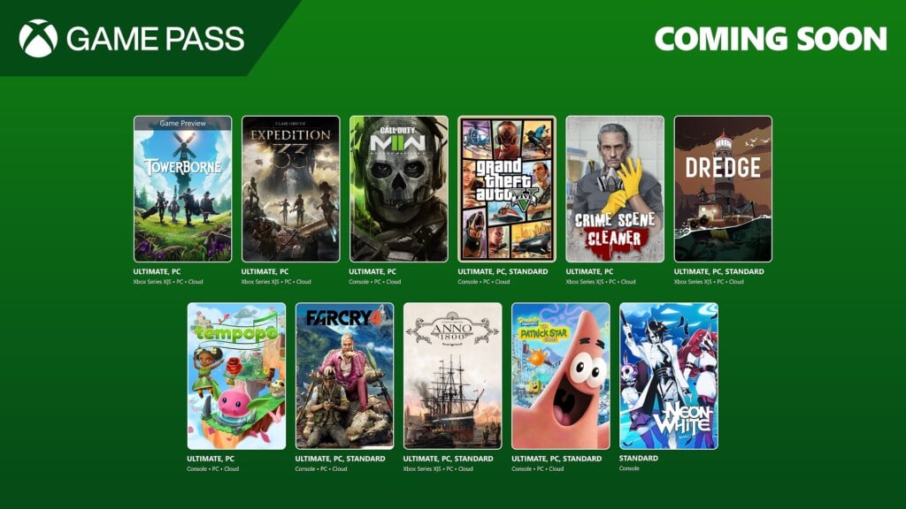 xbox game pass kwiecień maj 2025 gry