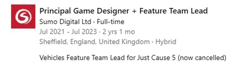 Just Cause 5 LinkedIn Sumo Digital