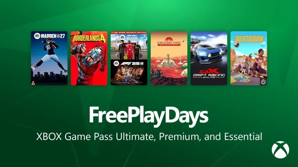 Gry w Xbox Free Play Days - 10-13 września 2026